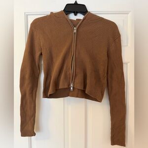 Brandy Melville Brown Zip-Up